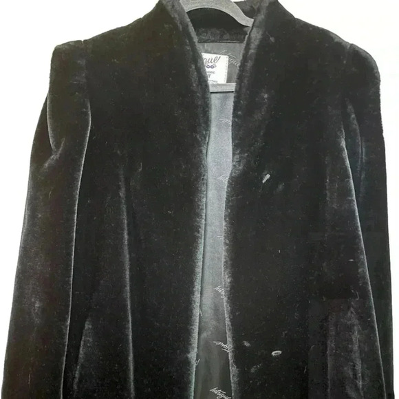 Glenoit Jackets & Blazers - Vintage Womens Coat 13-14 Glenoit Intrigue Black Faux Fur Union Made in USA.
